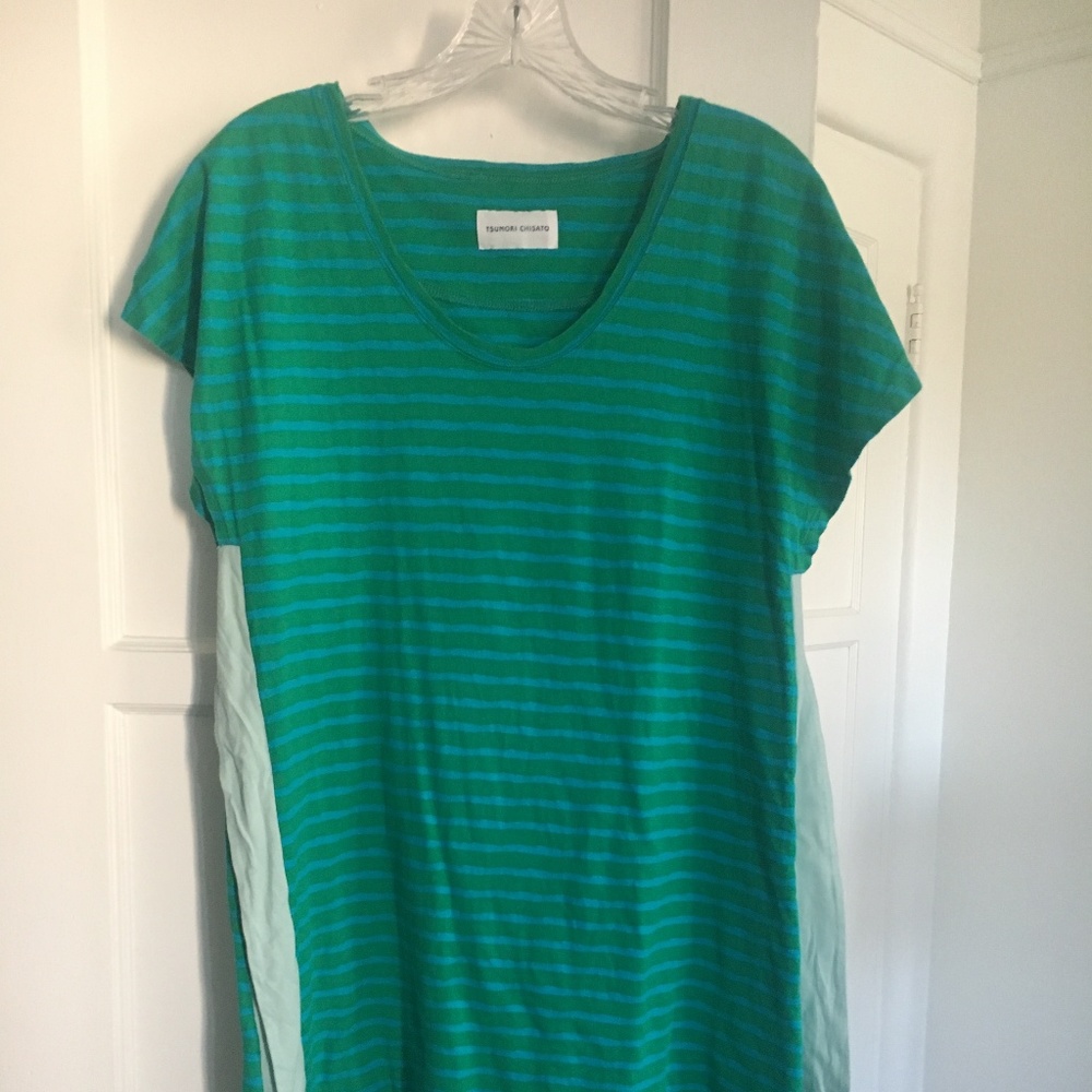 Tsumori Chisato Turquoise and Green T-shirt Dress